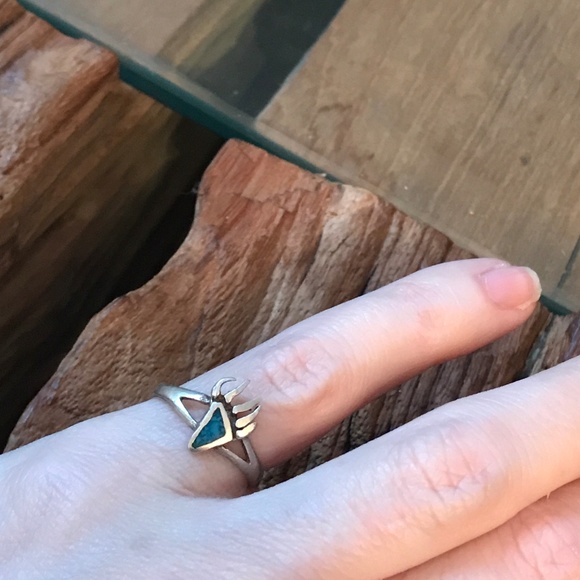 Navajo Turquoise Bear Claw Sterling Silver925 Ring - Picture 4 of 4